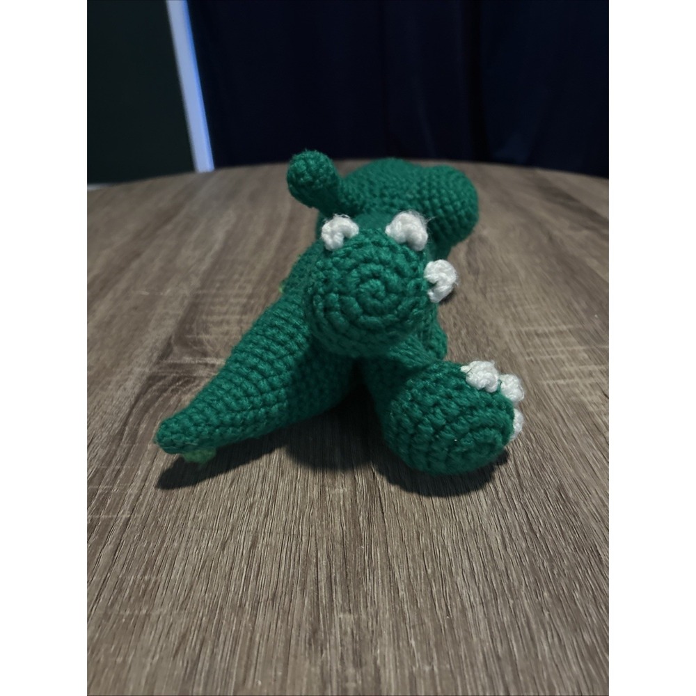 Crocheted Green Dinosaur Plush Toy Stuffed Animal Amigurumi T-Rex! - Picture 5 of 7